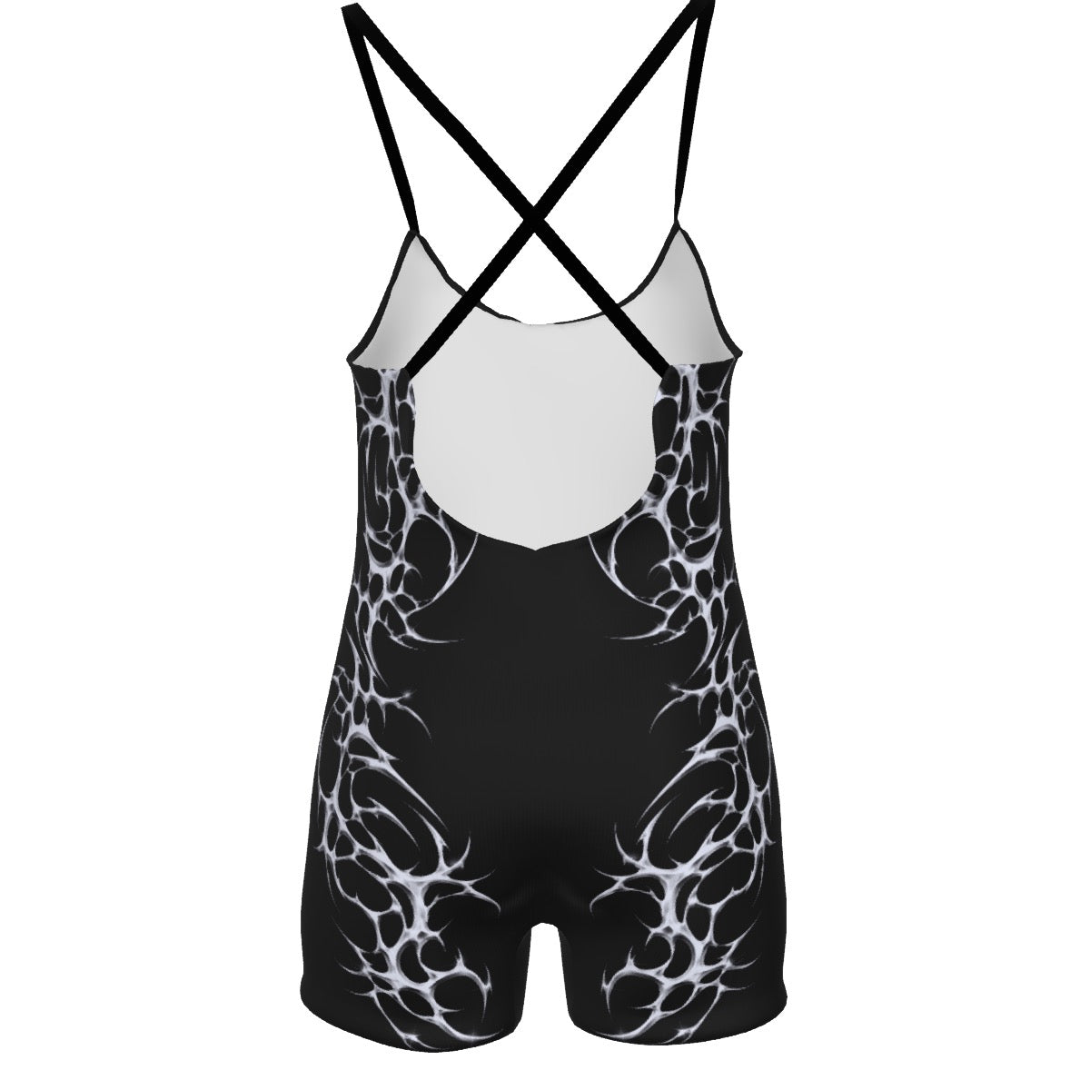 *Black Xrome Spiked Heart Flail Romper