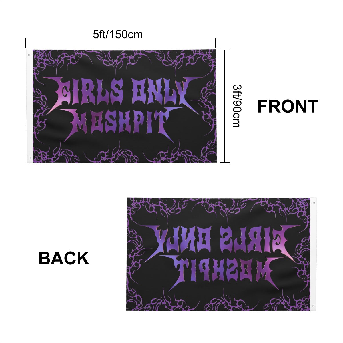 Purple Dreamz Girls Only Mosh Pit Flag (60"x36")
