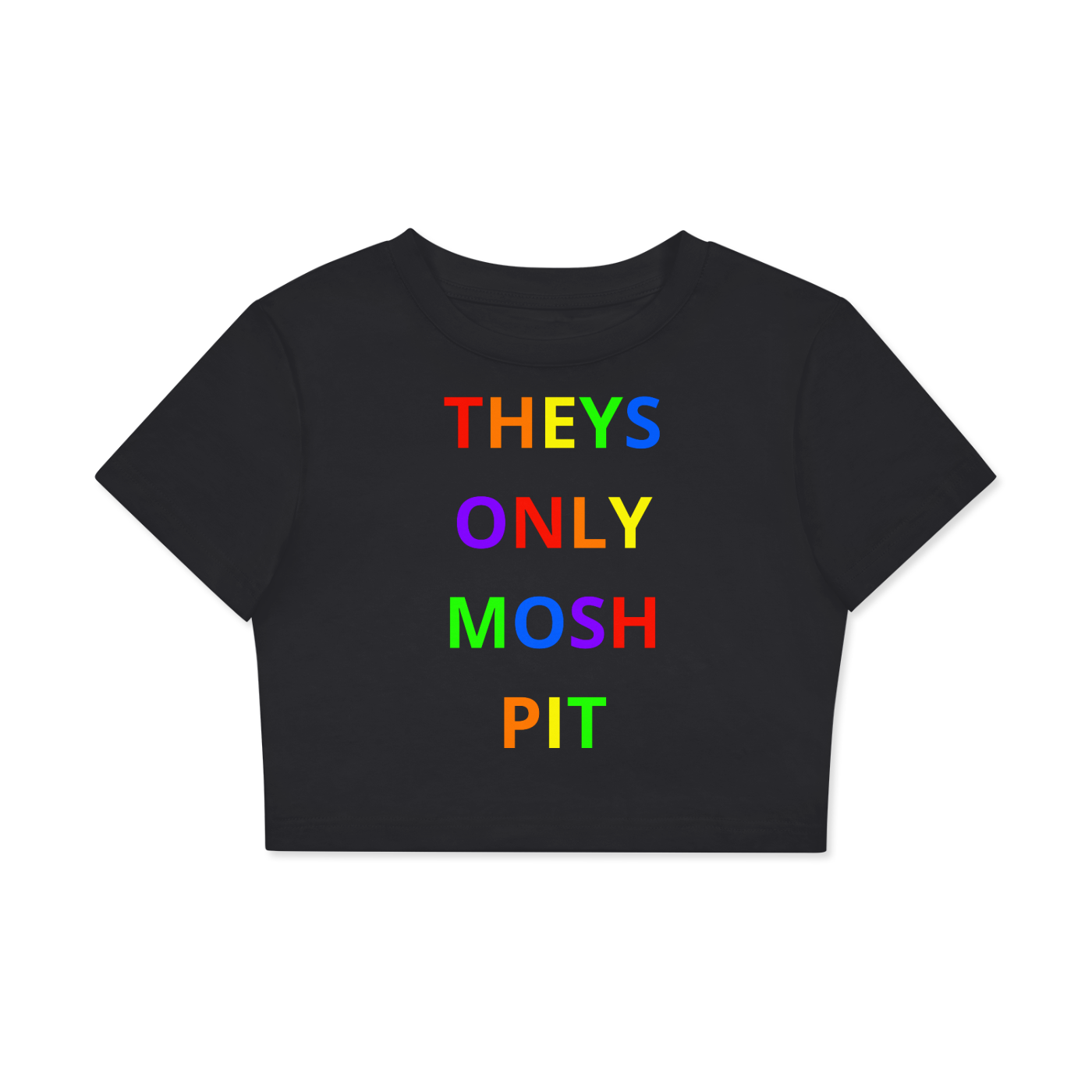 *Theys Only Mosh Pit Crop Cotton T-Shirt