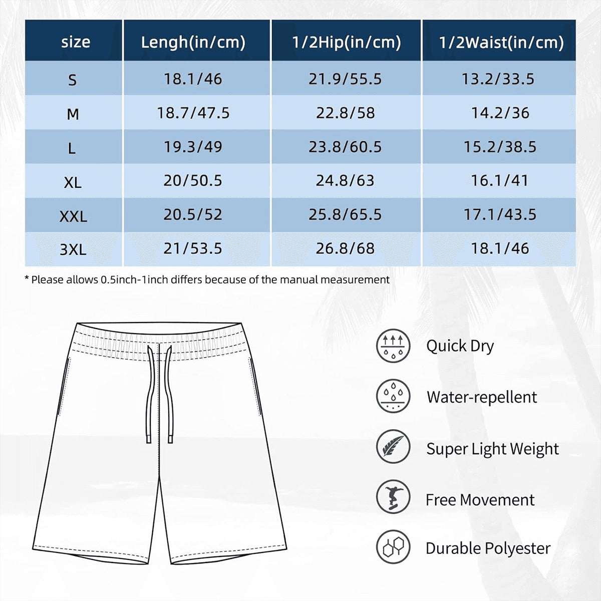*Blue Vital Men's Shorts