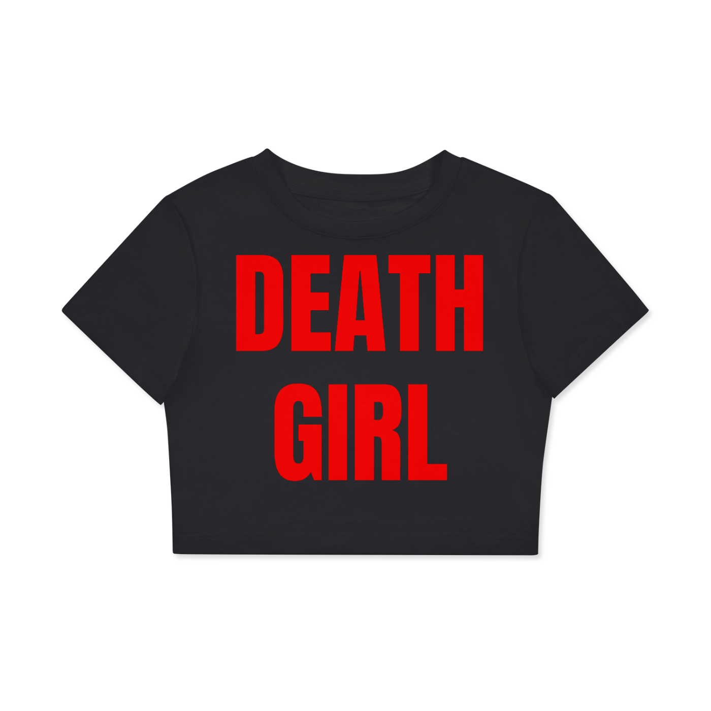 **Death Girl Fitted Crop Cotton T-Shirt