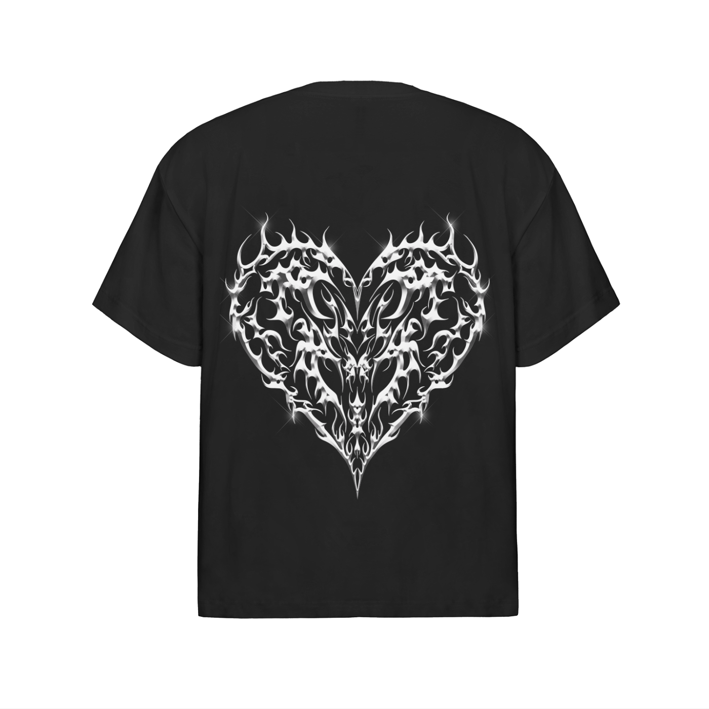 Black Chrome 3D Oversized Cotton T-Shirt