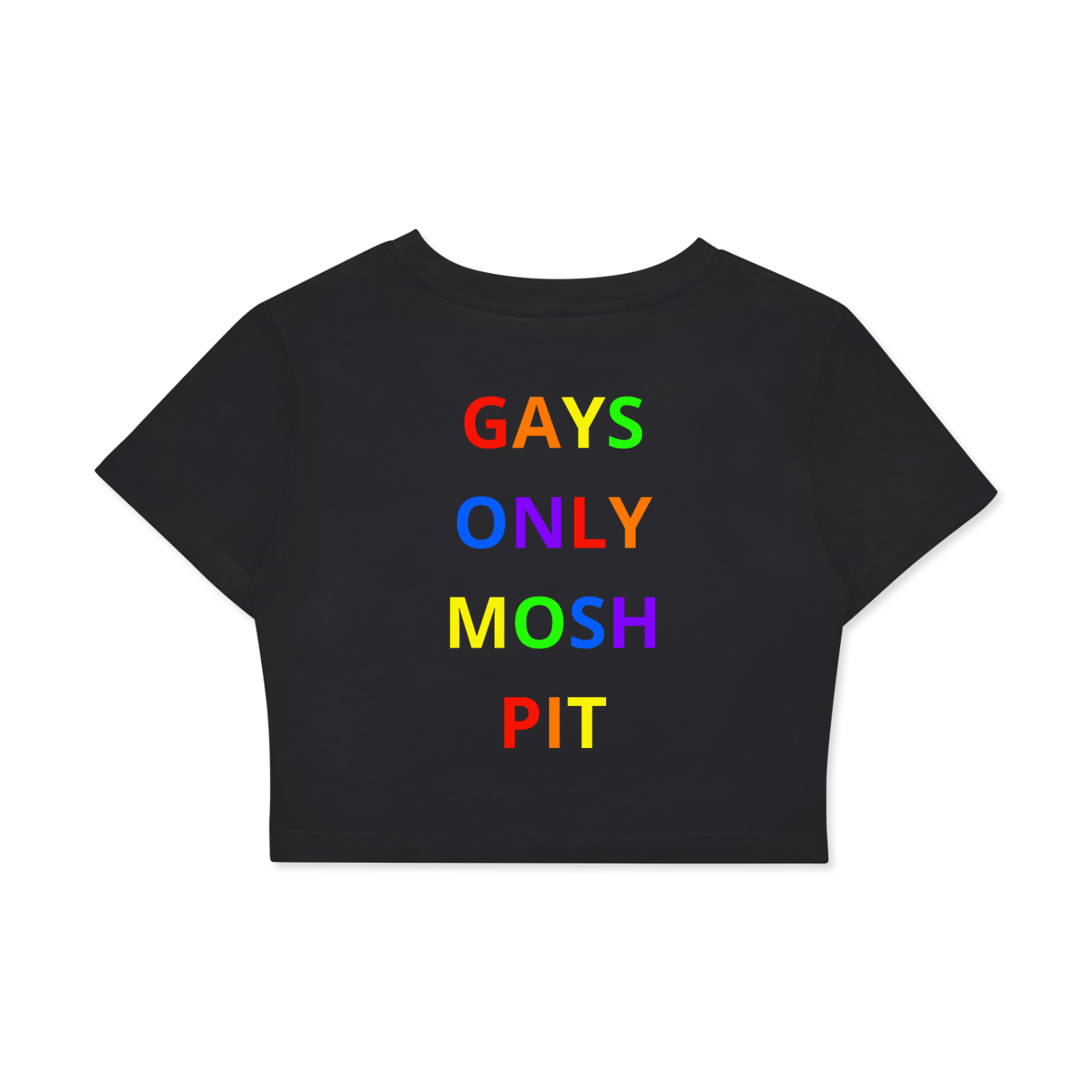 *Gays Only Mosh Pit Crop Cotton T-Shirt