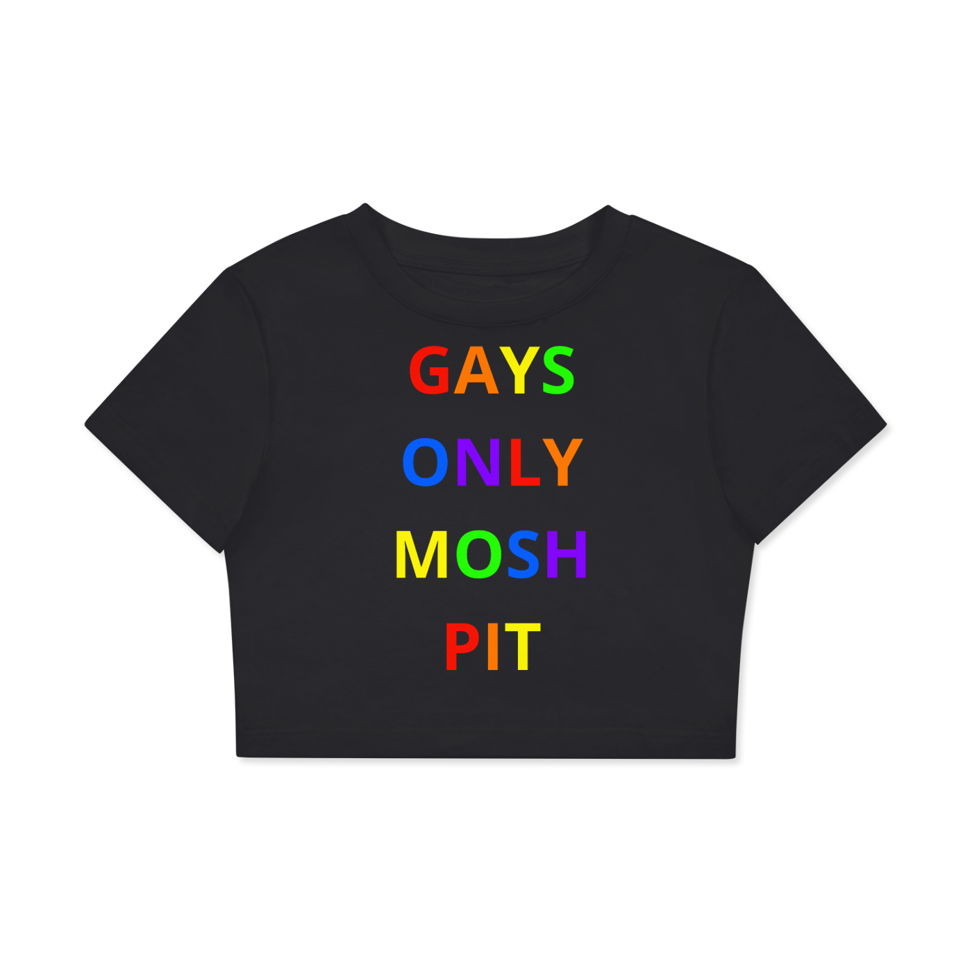 *Gays Only Mosh Pit Crop Cotton T-Shirt